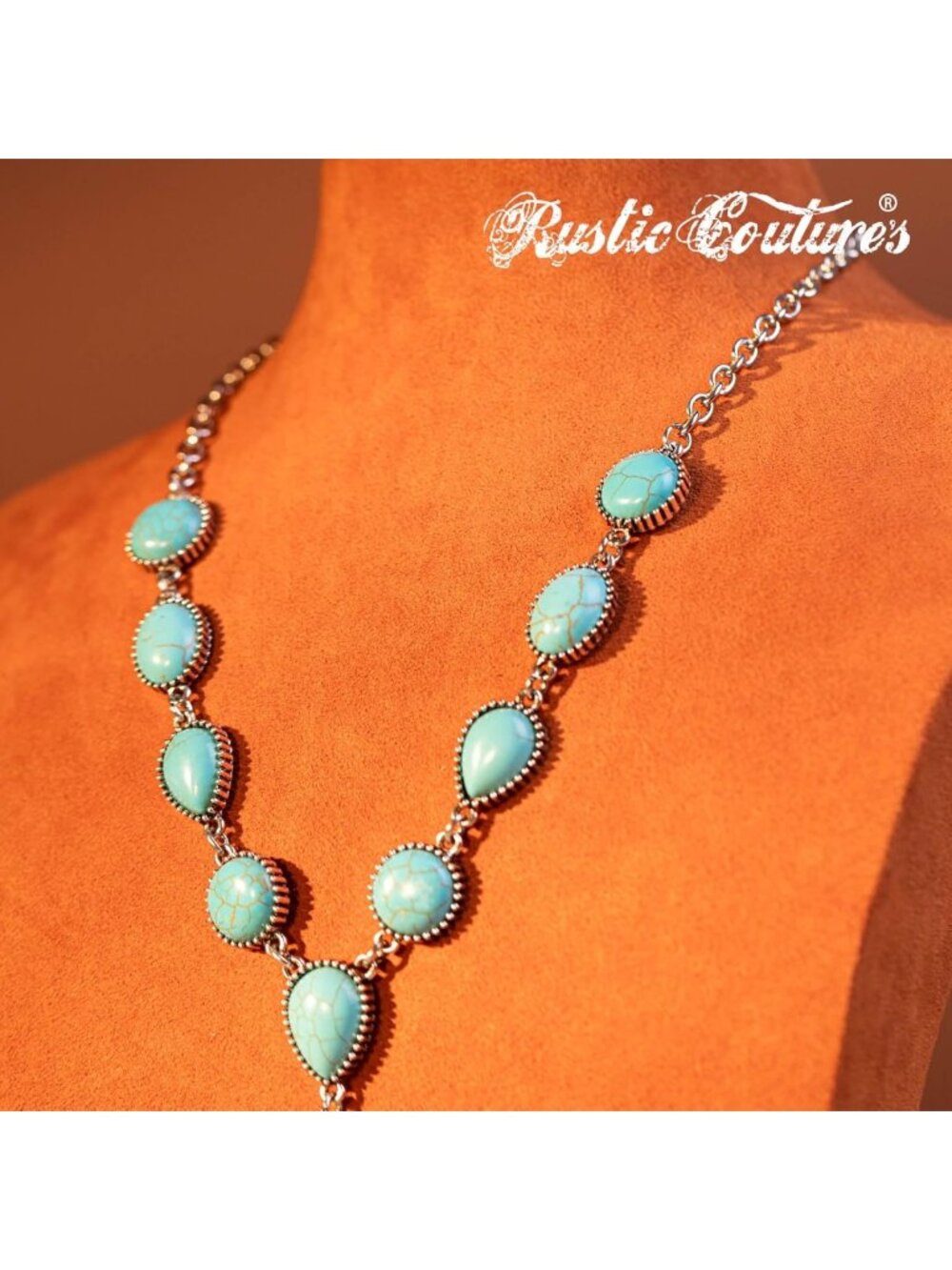Turquoise Western Necklace & Earrings Set - Boho Jewelry for Women, Perfect Gift - Picture 3 of 7
